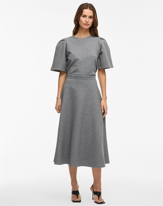ViReflect HW Wide Midi Nederdel - Medium Grey Melange 
